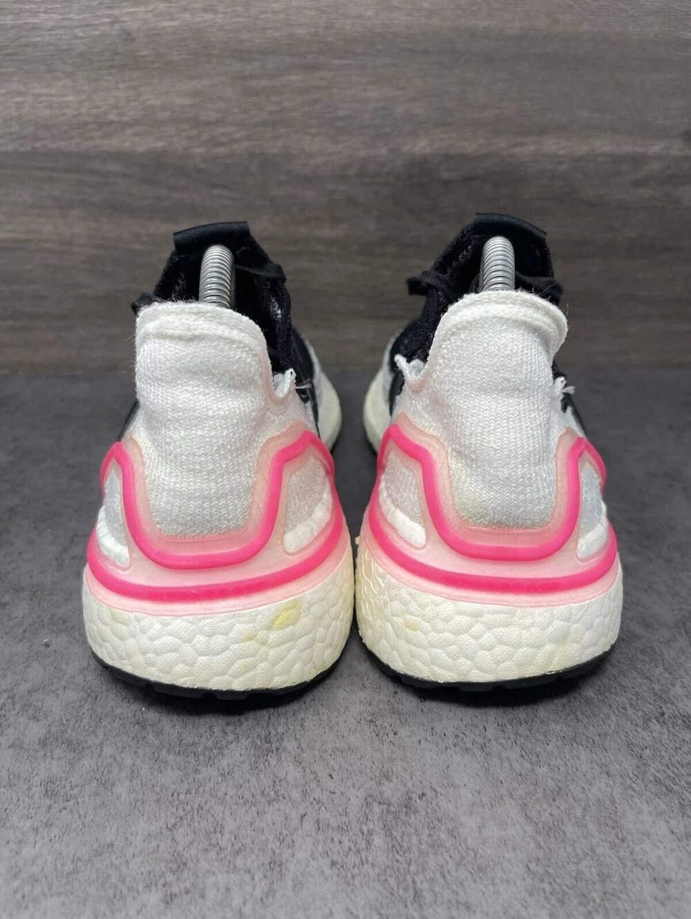 adidas Ultraboost 19 Womens Size 8.5 Black White Pink Boost Running Shoes EF1625